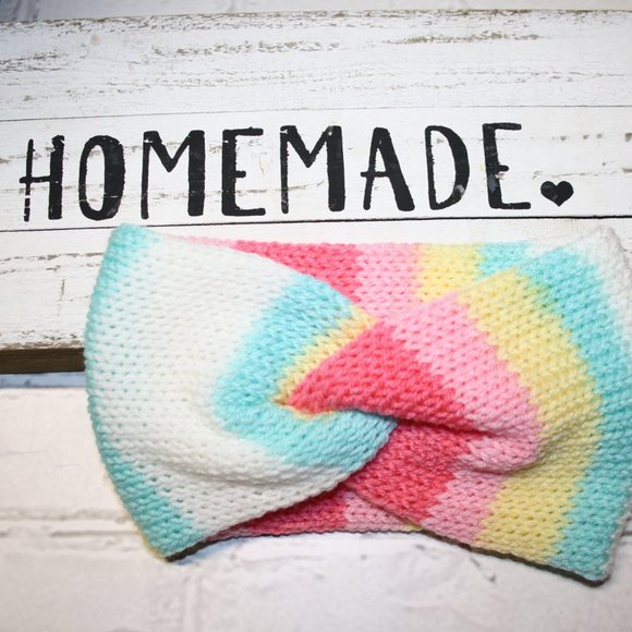 🌈✨ Chunky Knit Headband – Colorful Blend · Handmade · One Size - Picture 1 of 4